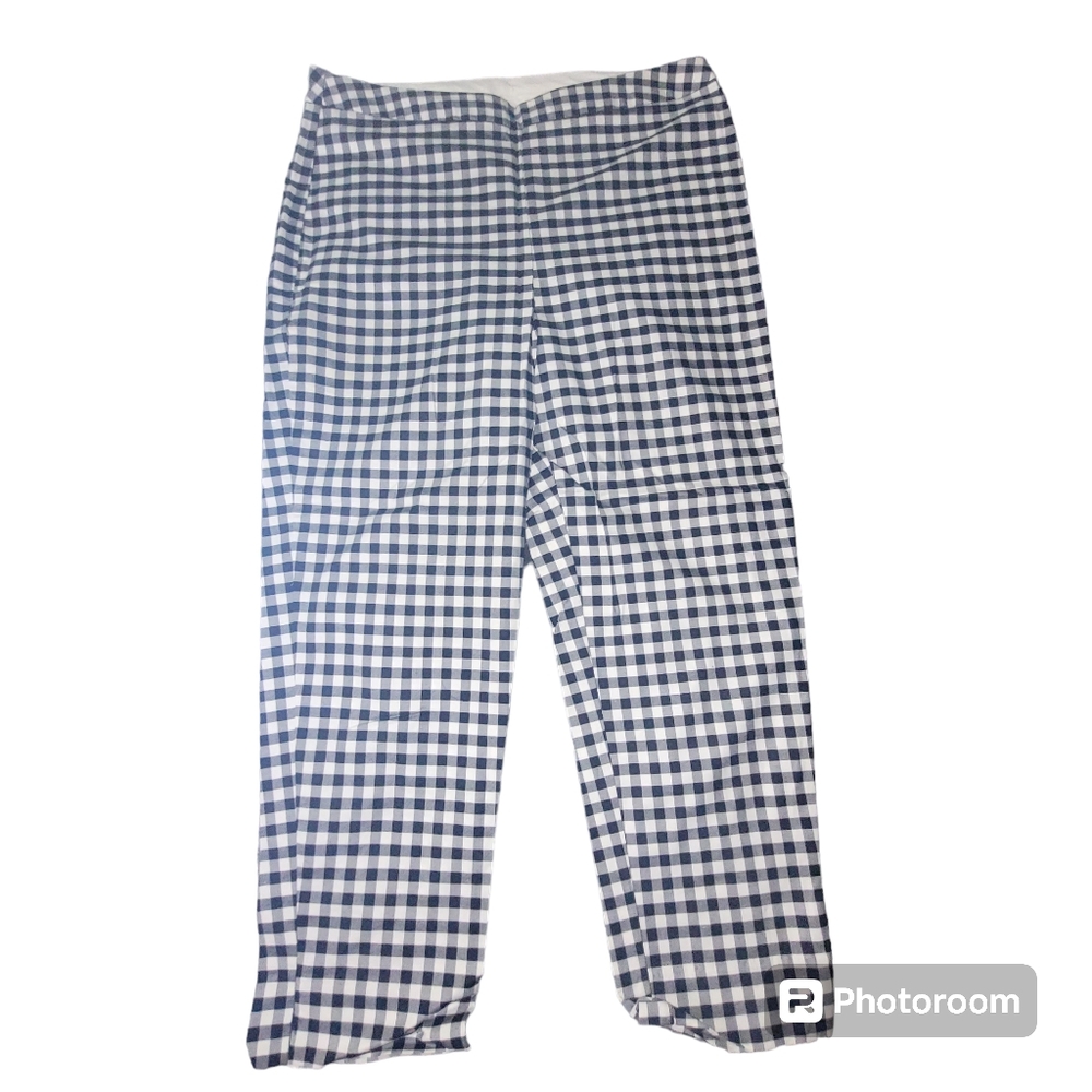 * Victoria Beckham size 8 Gingham plaid cropped pants